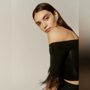 🎀 REFORMATION Evita black top small off shoulder top